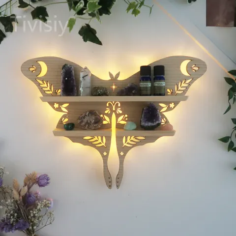 Moth Lamp Crystal Shelf